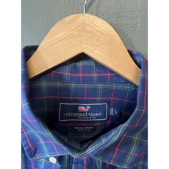 Vineyard Vines Mens Blue Plaid Long Sleeve Button Up Shirt Size Large - Picture 3 of 3